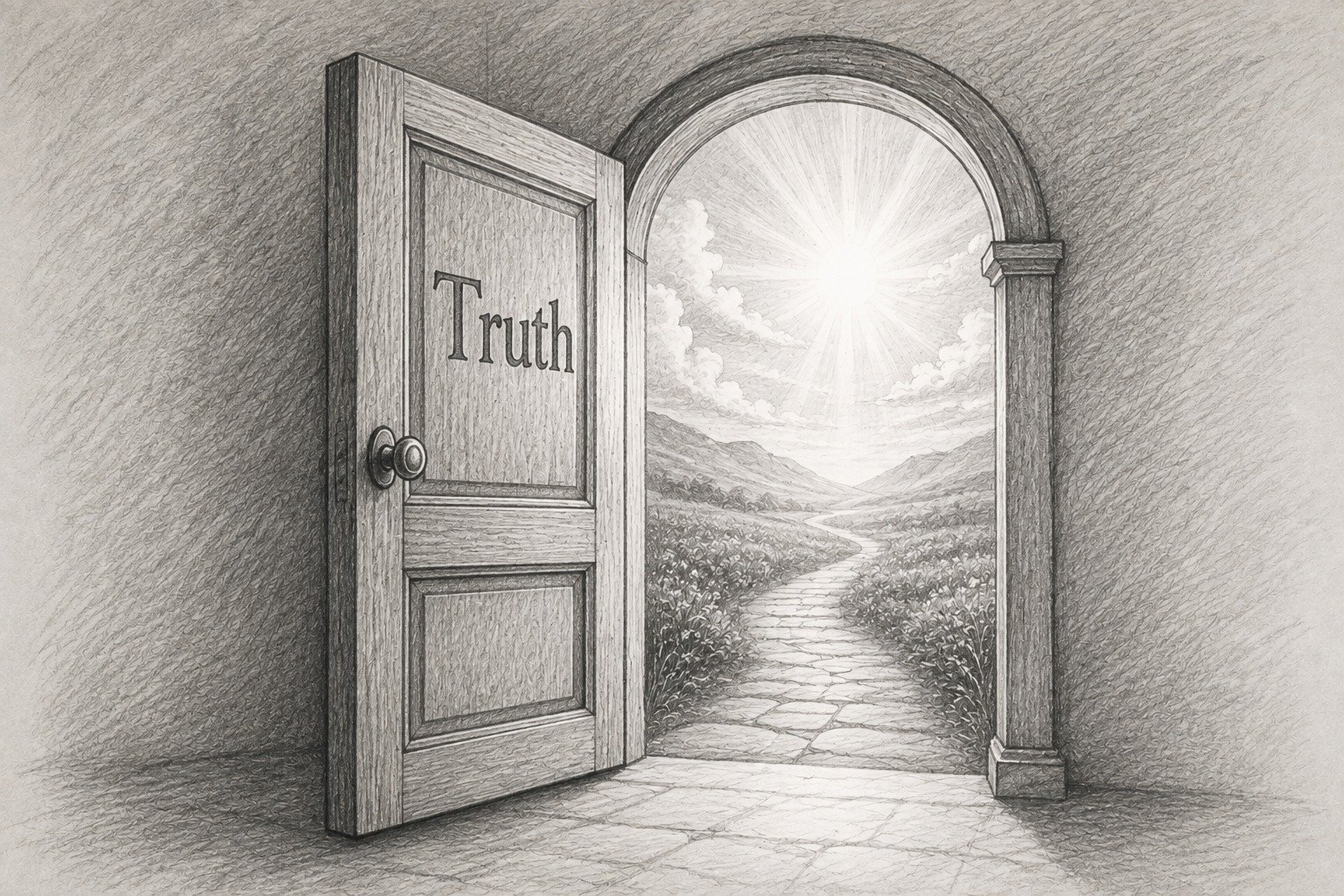 Open door with light - Truth